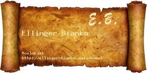 Ellinger Bianka névjegykártya
